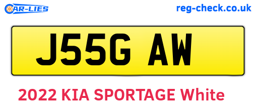 J55GAW are the vehicle registration plates.