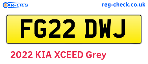 FG22DWJ are the vehicle registration plates.