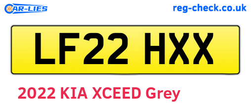 LF22HXX are the vehicle registration plates.