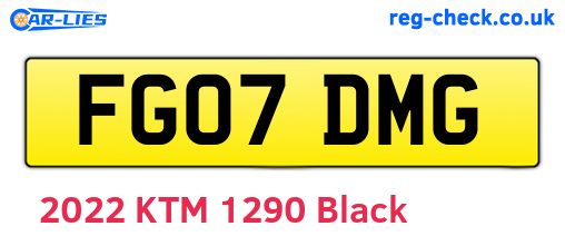 FG07DMG are the vehicle registration plates.