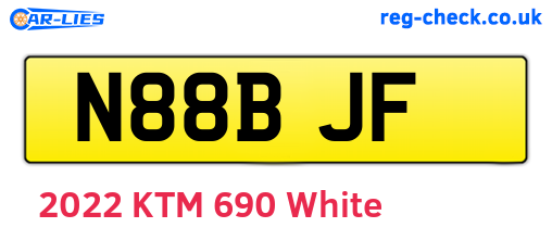 N88BJF are the vehicle registration plates.