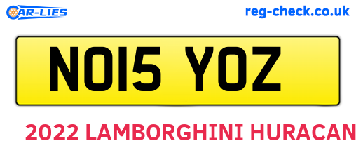 NO15YOZ are the vehicle registration plates.