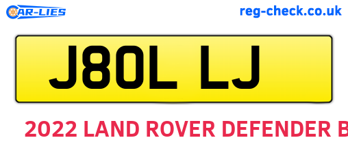 J80LLJ are the vehicle registration plates.