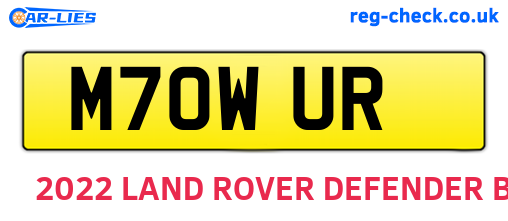 M70WUR are the vehicle registration plates.