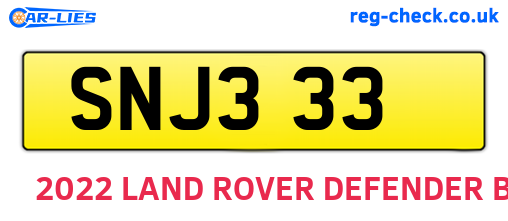 SNJ333 are the vehicle registration plates.