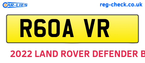 R60AVR are the vehicle registration plates.