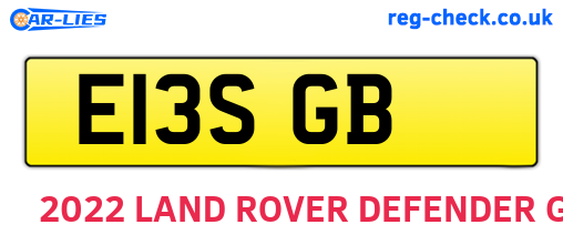 E13SGB are the vehicle registration plates.