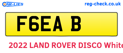 F6EAB are the vehicle registration plates.