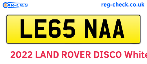 LE65NAA are the vehicle registration plates.