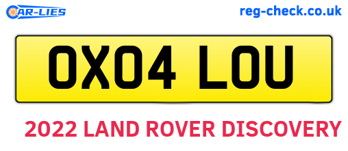 OX04LOU are the vehicle registration plates.