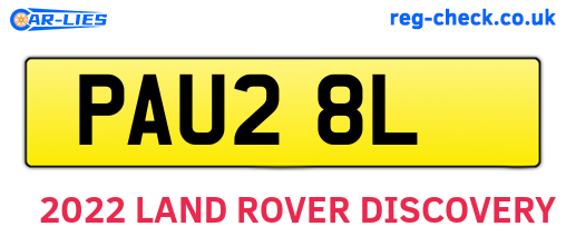 PAU28L are the vehicle registration plates.