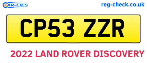 CP53ZZR are the vehicle registration plates.
