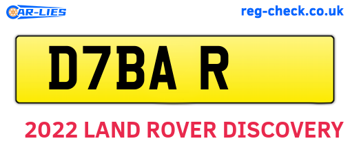 D7BAR are the vehicle registration plates.