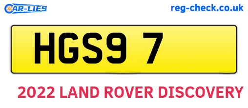 HGS97 are the vehicle registration plates.