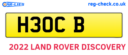 H3OCB are the vehicle registration plates.