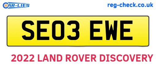SE03EWE are the vehicle registration plates.