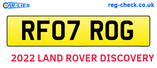 RF07ROG are the vehicle registration plates.