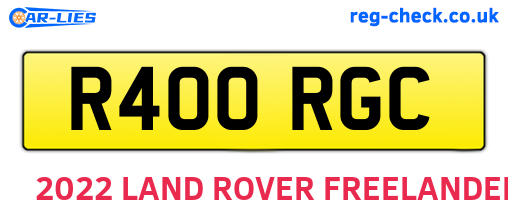 R400RGC are the vehicle registration plates.