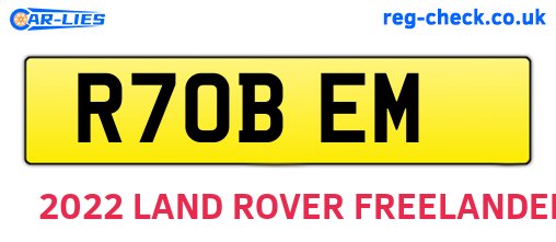 R70BEM are the vehicle registration plates.