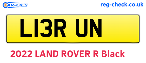 L13RUN are the vehicle registration plates.