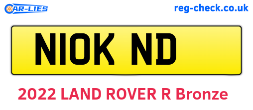 N10KND are the vehicle registration plates.