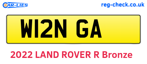 W12NGA are the vehicle registration plates.