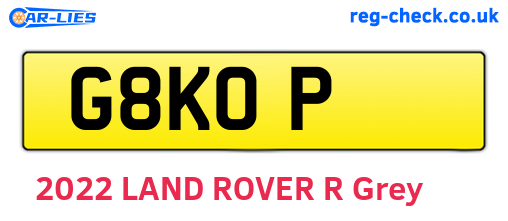 G8KOP are the vehicle registration plates.