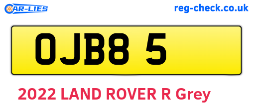OJB85 are the vehicle registration plates.