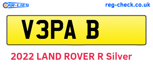 V3PAB are the vehicle registration plates.
