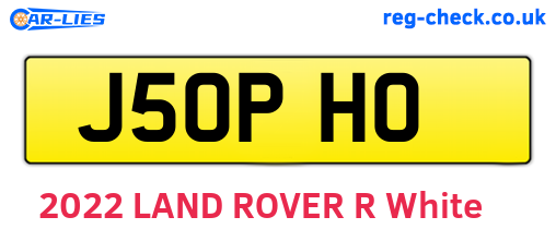 J50PHO are the vehicle registration plates.