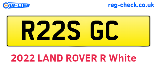 R22SGC are the vehicle registration plates.