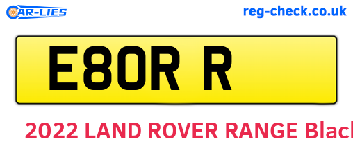 E8ORR are the vehicle registration plates.