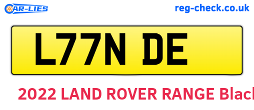 L77NDE are the vehicle registration plates.