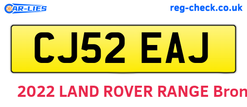 CJ52EAJ are the vehicle registration plates.