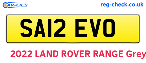 SA12EVO are the vehicle registration plates.