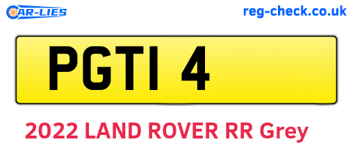 PGT14 are the vehicle registration plates.