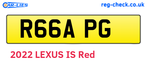 R66APG are the vehicle registration plates.