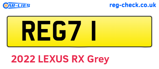 REG71 are the vehicle registration plates.