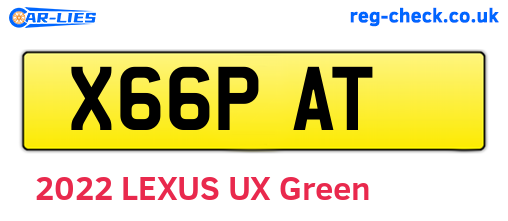 X66PAT are the vehicle registration plates.