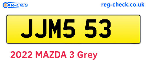 JJM553 are the vehicle registration plates.