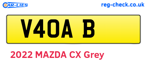V4OAB are the vehicle registration plates.