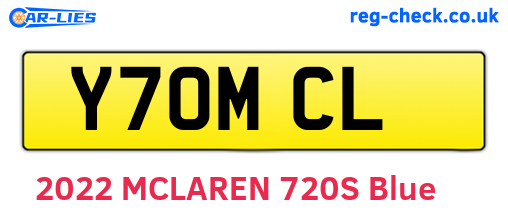 Y70MCL are the vehicle registration plates.