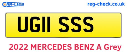 UG11SSS are the vehicle registration plates.
