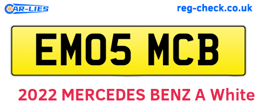 EM05MCB are the vehicle registration plates.