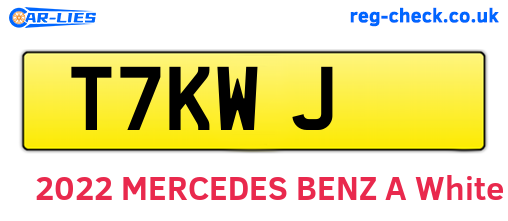 T7KWJ are the vehicle registration plates.