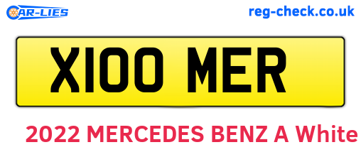 X100MER are the vehicle registration plates.