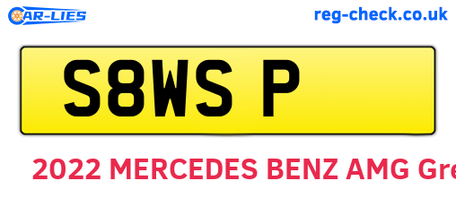 S8WSP are the vehicle registration plates.
