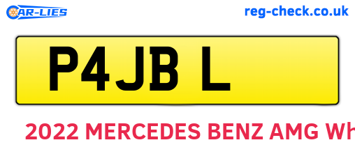P4JBL are the vehicle registration plates.