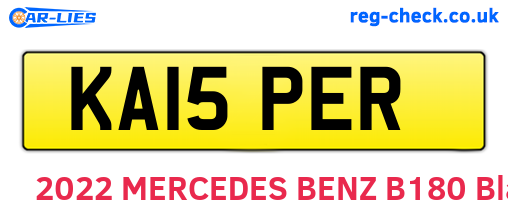 KA15PER are the vehicle registration plates.