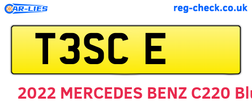 T3SCE are the vehicle registration plates.